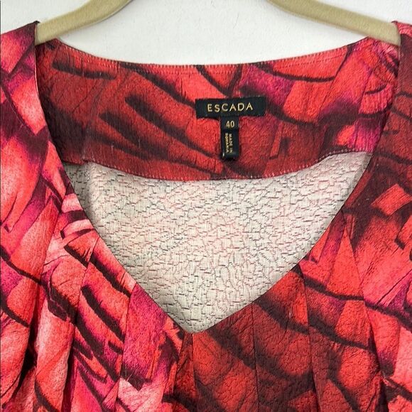 ESCADA Silk Wool Printed Blouse Size 40 - Picture 2 of 5